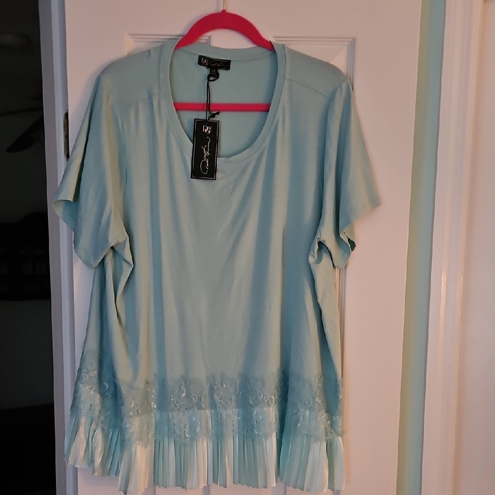 Nwt Mint Green DG2 Boxy Short Sleeve Blouse